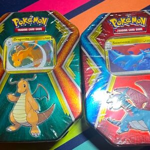 Salamence & Dragonite tins.